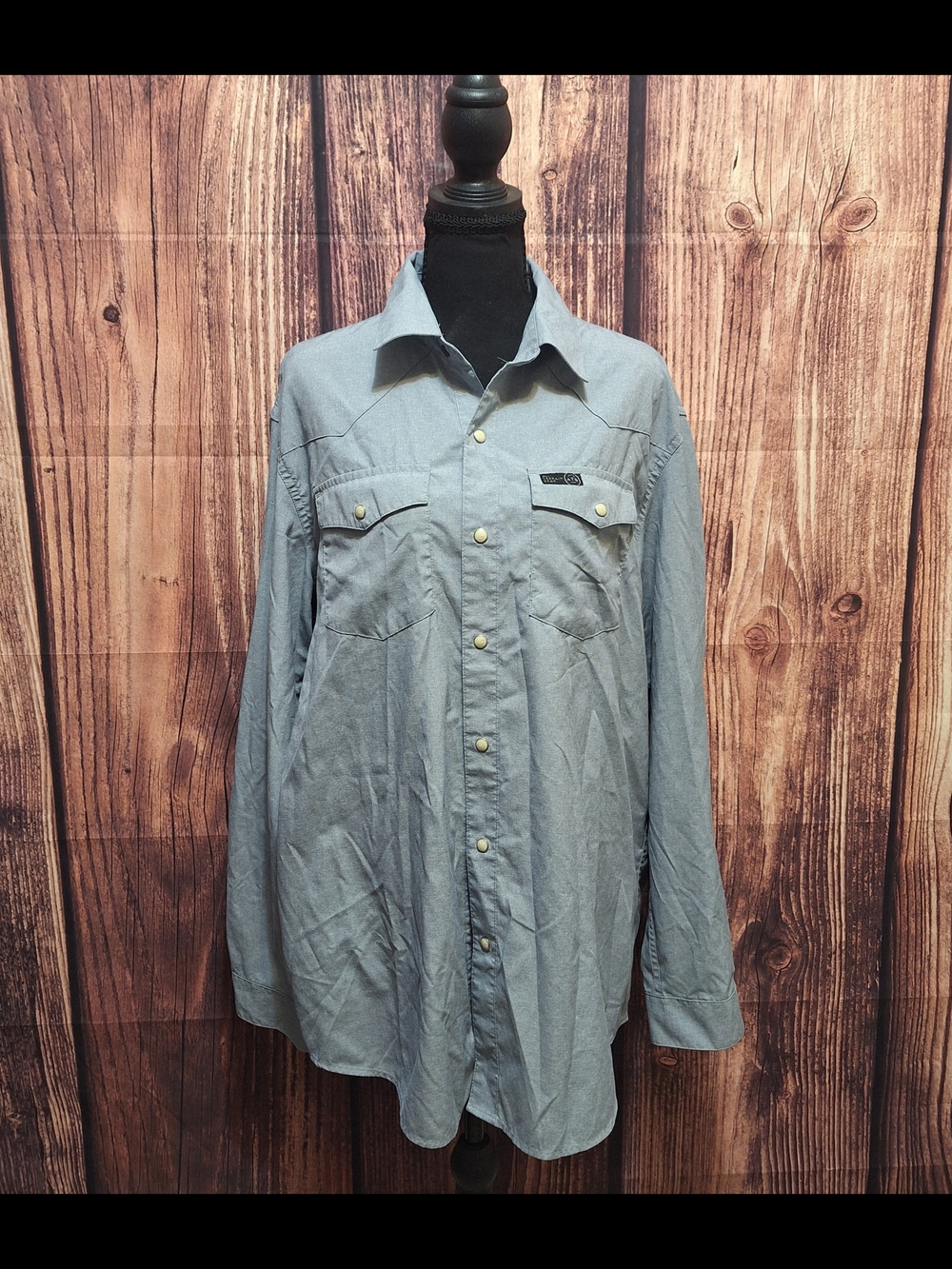 Wrangler ATG  Light Blue Men's Casual Snap Button Down Mens Size Large!